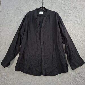 Murano Men's Shirt 4XB Mandarin Collar Roll Tab Sleeve Breathable Designer